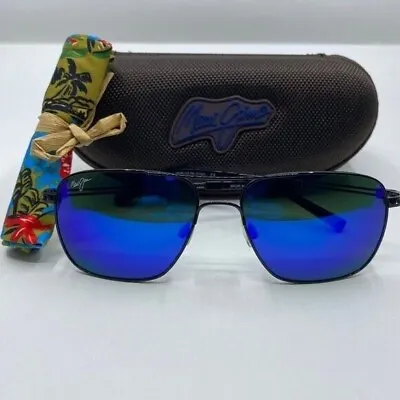 Maui Jim BLUE HAWAII In Ultra Lite Titanium Carbon Grey Sunglass B824-02 • $135.94