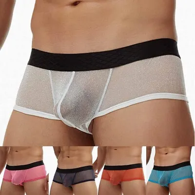 £6.25 • Buy Underpants Mesh Underwear Pouch Bag M-2XL Men's See-Through Sexy Shorts