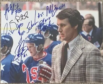 1980 Usa Olympic Hockey Gold Medal 7 Signed 8x10 Herb Brooks Eruzione Mcclanahan • $165