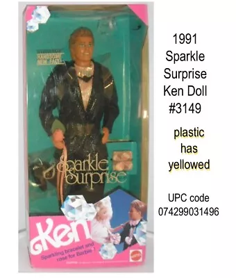 Vintage 1991 Sparkle Surprise Ken Doll # 3149 Box Not Perfect • $20