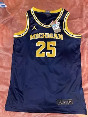 Michigan Wolverines Nike Jordan Navy Blue #25 Basketball Jersey - Size M NWT • $60