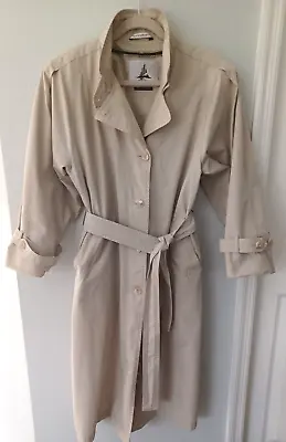 Vtg Misty Harbor Trench Coat Rain Jacket Tan Womens Size 8 Petite Taupe Tan Fall • $24