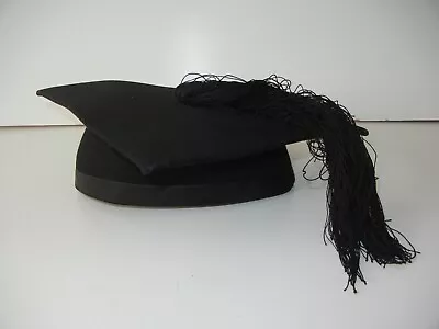 Vtg 60s 70s COTRELL & LEONARD ALBANY Black COLLEGE GRADUATION CAP Gown Hat 7 1/4 • $29.99