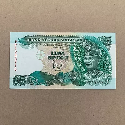 Rare High Grade Malaysia 5 Ringgit Banknote 1986 Malaysian Currency Paper Money • $19.95