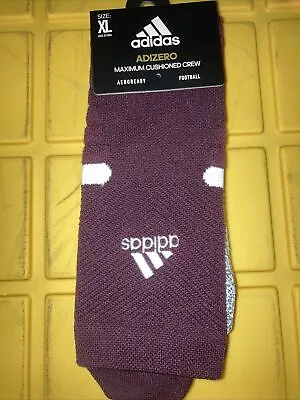 Adidas Adizero Football Crew Socks Men's Shoe Size 12-16 XL Maroon/white • $14.99