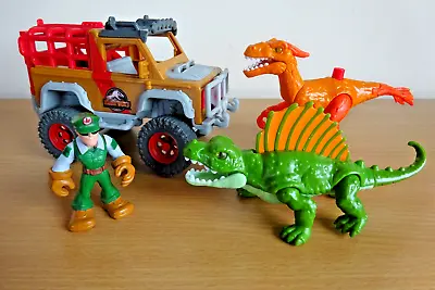 Imaginext Jurassic World Bundle Dinosaurs Dimetrodon Figure 4X4 Vehicle VGC • £11.99