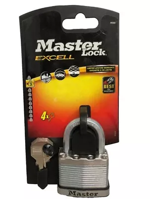 MasterLock Padlock Level 9 Security  Excel M5D Outside Laminated Steel 4 X Keys • £9.99