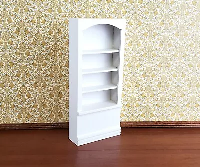 Dollhouse Miniature Bookcase Tall 4 Shelves White Finish 1:12 Scale Furniture • $11.99