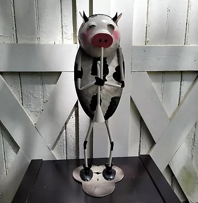 Pig Playing Horn Metal Yard Art Sculpture - Animal Figure 24  Tall - Musician • $45