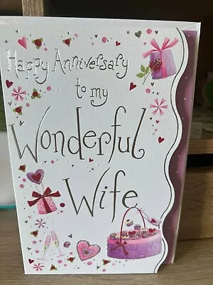 Happy Anniversary To My Wonderful Wife     ~   Greeting Card • £2.15