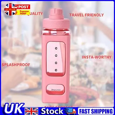 Water Bottle 23.6 Oz Large Capacity Bottle Straw & Lovely Sticker (Pink) UK • £7.19