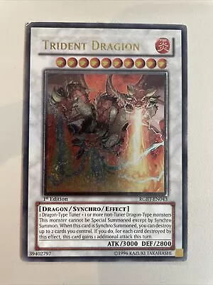 Yu-Gi-Oh! - Raging Battle 1st Edition Trident Dragon RGBT-EN043 ULTIMATE Played • £74.99