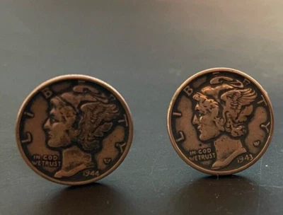 $15 • Buy Mercury Dime Mens Cufflinks