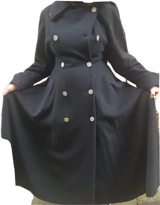 £150 • Buy Wallis Full Length Cashmere Wool Riding Victorian Edwardian Coat Flared Skirt 