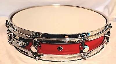 Custom Piccolo Snare Drum Satin Red Burst - Ships Free To Cusa! • $374
