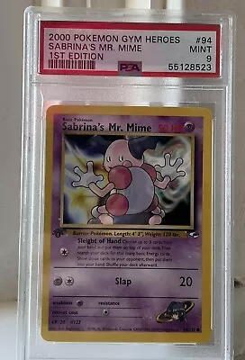 $32.98 • Buy 2000 Pokemon Gym Heroes 1st Edition Sabrina's Mr Mime #94 PSA 9 MINT