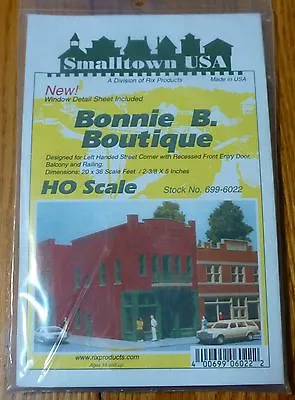 Smalltown USA HO #699-6022 Bonnie B. Boutique (Building Kit) Plastic • $15.25