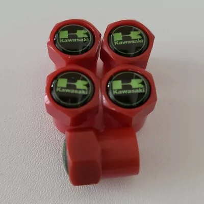 Kawasaki Flag Plastic Wheel Valve Dust Caps All Model Red 11 Colours Z1000 Z900 • £4.99