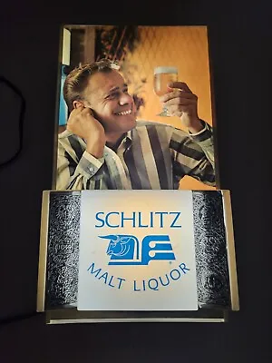 Vintage 1960's Rare Schlitz Malt Liquor Man Plastic Light Up Beer Sign Works!! • $225