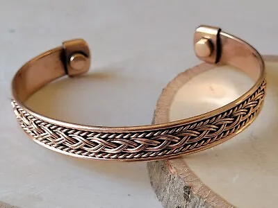 Copper Magnetic Bracelet Arthritis Pain Therapy Energy Cuff Bangle Braided New • $8.50