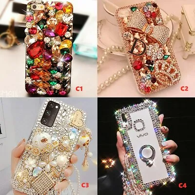 For Huawei P30/P30 Lite/P30 Pro/P60 Pro Case Bling Sparkly Cover + Crystal Strap • £19.91