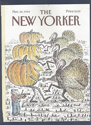 New Yorker Magazine COVER ONLY Nov 26 1984 Koren Thanksgiving Square Dance • $8.50