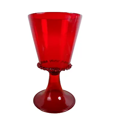 Salviati Venetian Murano Glass Ruby Red Chalice Goblet Italy Art Glass • $59.99