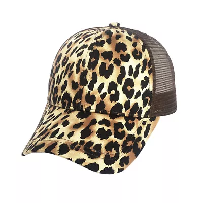  Women Men Caps Leopard Hat Outdoor Summer Sun Protection Hat Casual Sports Mesh • £11.39