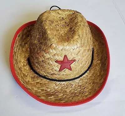 Children's Western Straw Cowboy Cowgirl Red Sheriff Star Rodeo Hat • $14.99