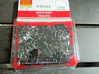 Micro-Trains Stock # 00310000 (1011-10) Arch Bar Trucks Without Coupler 10 Pair • $53.45