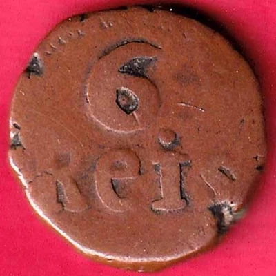 $0.99 • Buy Portuguese India 6 Reis Rare Copper Coin #ns6