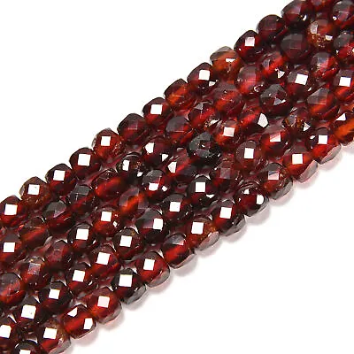 Natural Hessonite Orange Garnet Faceted Cube Beads Size 4-5mm 15.5'' Strand • $11.24