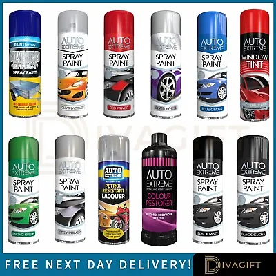 £6.95 • Buy All Purpose Spray Paint Aerosol Car Van Bike Matt Gloss Metallic Wood Plastic