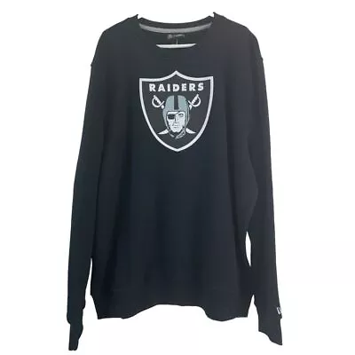 NFL New Era Team Logo Crew Oakland Raiders Black Printed Sweatshirt | 4XL New • $43.57