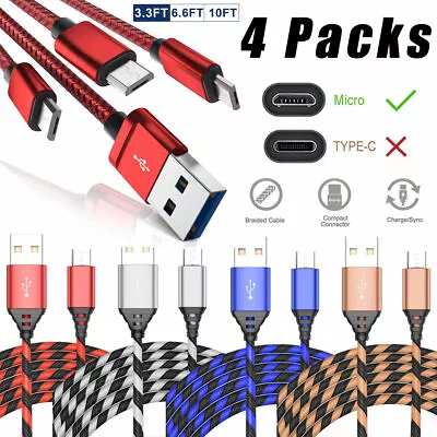 4 Pack Micro-USB For Motorola Moto E6 E7  E (2020) Charging Cable Data Sync Cord • $12.99