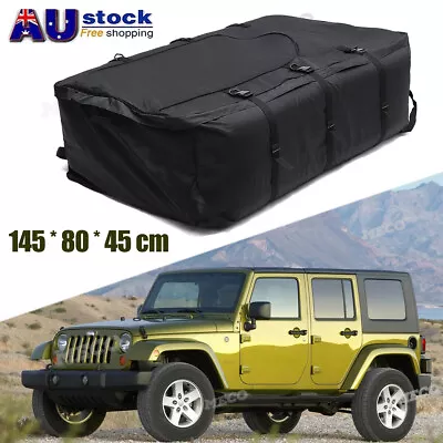 Car Roof Top Rack Carrier Cargo Bag Luggage Storage Cube Bag Travel Black New AU • $29.99