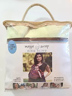 Maya Wrap Baby Ring Sling Green Baby Carrier Cotton Size Medium Holds To 35 Ibs • $16.61