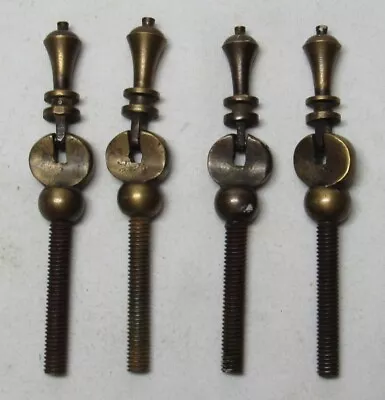 Vintage 4 Heavy Solid Brass Drawer Drop Pulls • $9.99