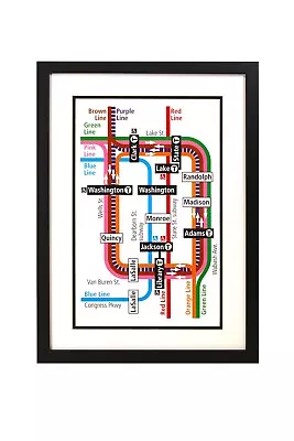 Framed Chicago Art - Chicago Transit (CTA Map - Loop) • $144.48