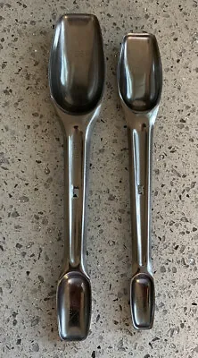 2 VTG Foley Measuring Spoons Nesting Stainless Steel 2-sided 1 Tbsp-1/4 Tsp • $30