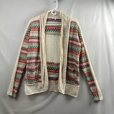 Miss Me Sweater Womens Medium Open Front Southwestern With Sequins & Pockets • $15.73