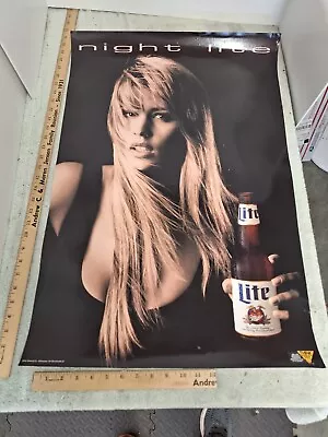 Night Lite Miller Lite Beer Poster 20 X 30 Date Unknown • $5