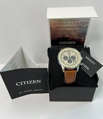 Citizen Eco-Drive Weekender Chronograph Stainless Steel Quartz Men's Watch  CA45 • $139.99