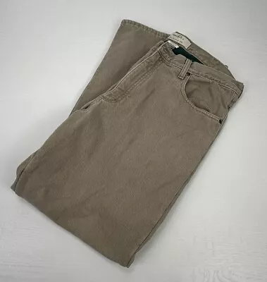 L.L. Bean Double L Men’s 38X32 Tan Relaxed Fit Flannel Lined Jeans • $20.99