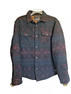 Jachs Large Men’s Black Nepalese Navajo Style Sherpa Lined Wool Blend Jacket New • $69.95