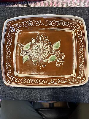 Vintage Tlaquepaque Mexican Red Clay Floral Pottery Fiesta Serving Baking Dish • $20