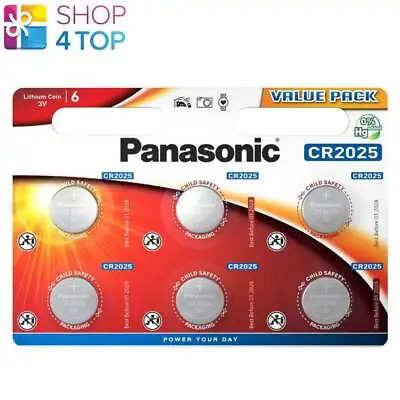 6 Panasonic Cr2025 Lithium Power Batteries Coin 3v Dl2025 6bl Exp 2030 New • £4.16