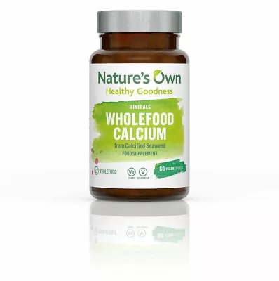 Nature's Own Wholefood Calcium From Calcified Seaweed 60 Vegan Capsules • £16.99