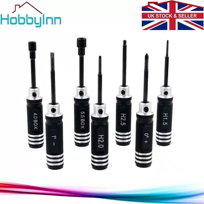 £10.99 • Buy RC Tools Kit Hex Driver 7pcs Tool Set Model DIY Repair Aluminium Alloy Black