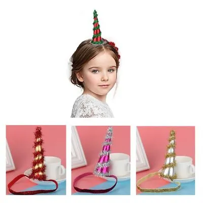 $5.84 • Buy Chiffon Unicorn Horn Hair Hoop Christmas Tree Easter Tiara Baby Flower Headband